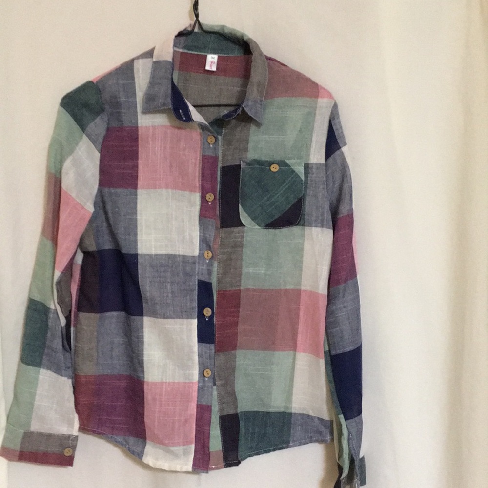 Plaid button down shirt